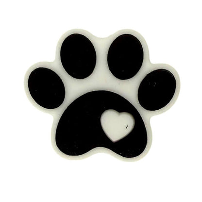 Silicone Focal Beads Paw Print Heart Detail 8