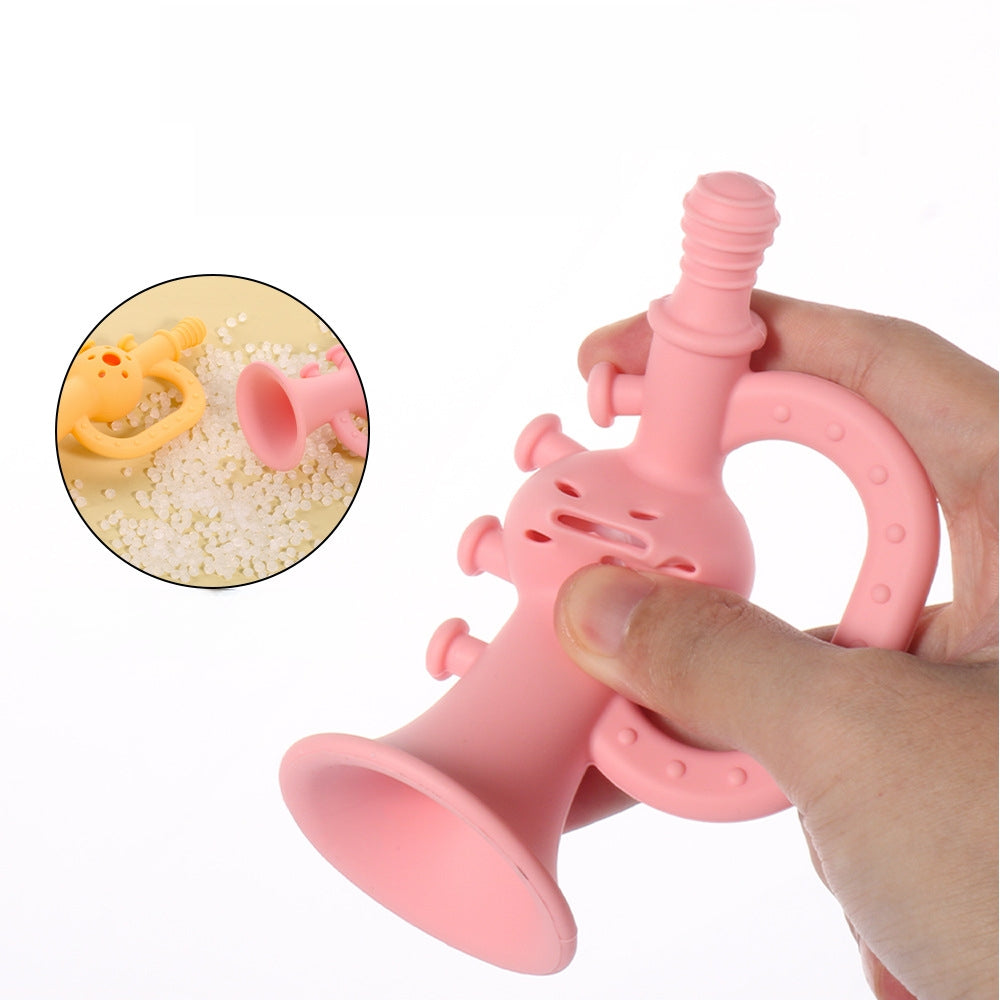 Silicone Baby Teething Toy Small Horn with Ringing Sound 3