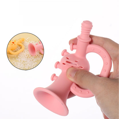 Silicone Baby Teething Toy Small Horn with Ringing Sound 3