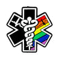 20pcs Silicone Focal Beads Star Of Life Rainbow Design
