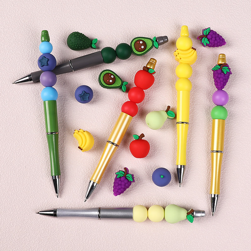 20Pcs Silicone 3D Focal Beads Fruity Aroma Mixed Fruit Shapes 7