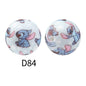 50pcs 15mm Rhombus Printed Silicone Beads Colorful Design 47