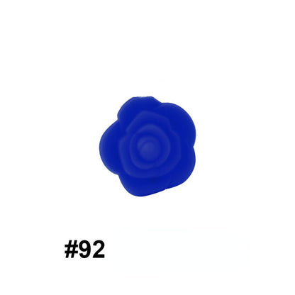 50pcs Silicone Focal Beads Rose Flower Double-Sided Design 36