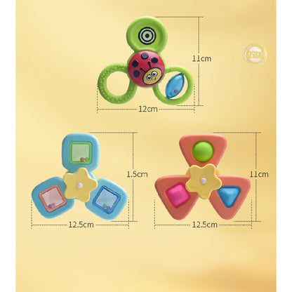 Plastic Suction Cup Spinner Toys Set for Babies and Toddlers 3 Pack 2