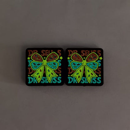 20Pcs Silicone Focal Beads Glow In The Dark Color Bow Design 2