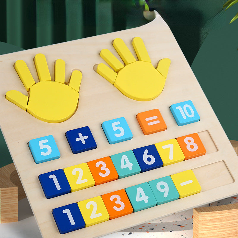 Wooden Finger Arithmetic Puzzle Montessori Toys Educational Toy 2
