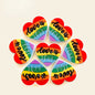 20pcs Silicone Focal Beads Rainbow Heart Love Is Text Design