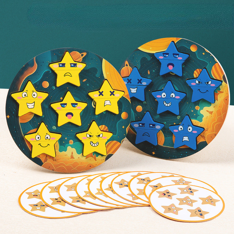 Wooden Building Blocks Star Face-Changing Educational Toy 5