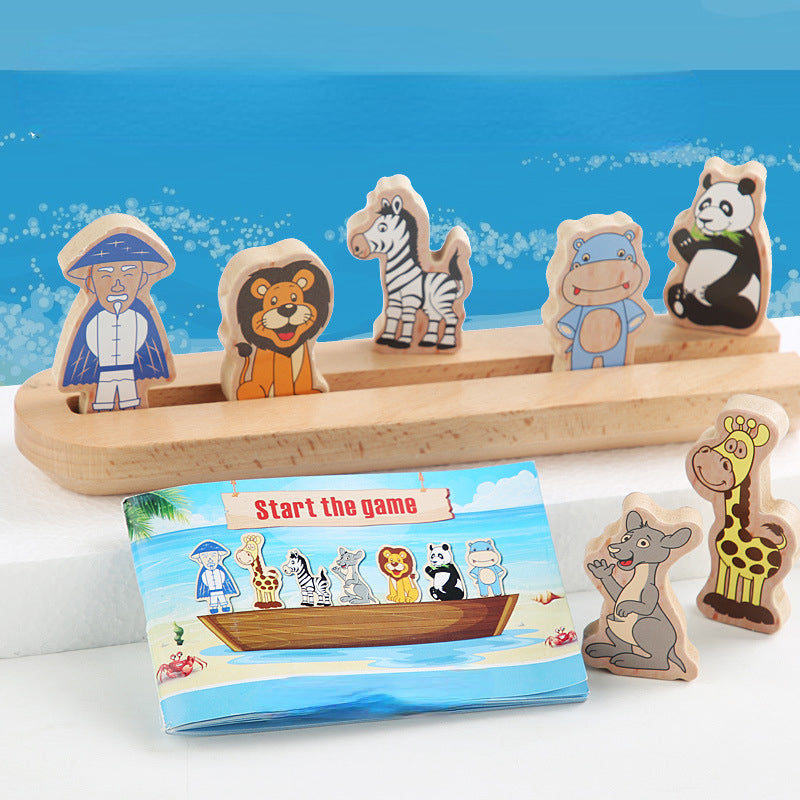 Wooden Montessori Toys Noahs Ark Sorting Blocks for Kids 3