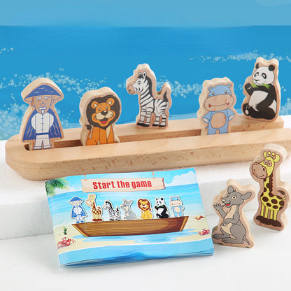 Wooden Montessori Toys Noahs Ark Sorting Blocks for Kids 3