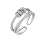 Adjustable Beads Fidget Ring Spinner for Women Standard Size 7