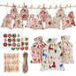 Christmas Advent Calendar Burlap Gift Candy Bag Kit 24pcs