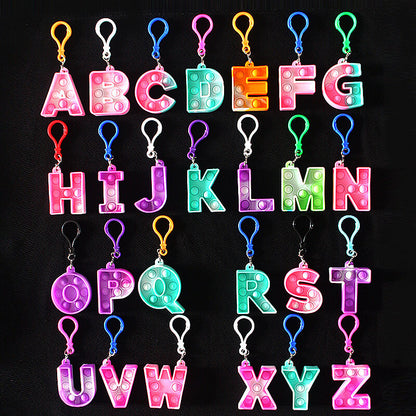 Silicone Pop It Fidget Toy Alphabet Letters A-Z Keychain 2