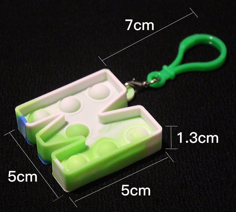 Silicone Pop It Fidget Toy Alphabet Letters A-Z Keychain 3