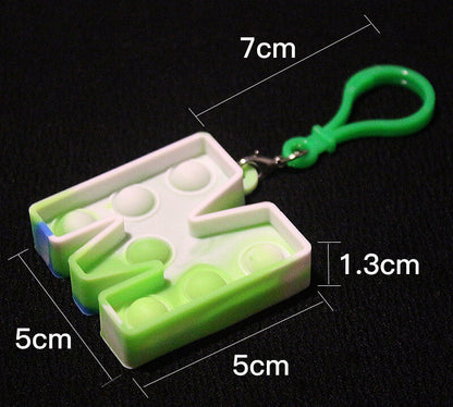 Silicone Pop It Fidget Toy Alphabet Letters A-Z Keychain 3