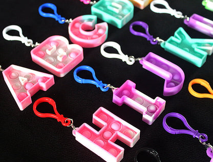 Silicone Pop It Fidget Toy Alphabet Letters A-Z Keychain 4