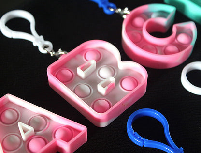 Silicone Pop It Fidget Toy Alphabet Letters A-Z Keychain 5