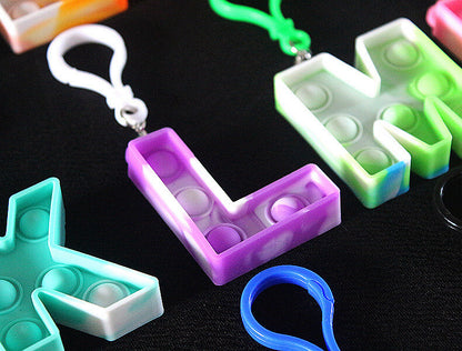 Silicone Pop It Fidget Toy Alphabet Letters A-Z Keychain 6