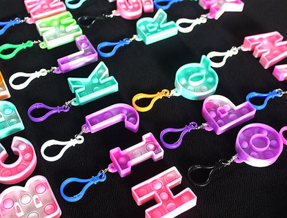 Silicone Pop It Fidget Toy Alphabet Letters A-Z Keychain 7