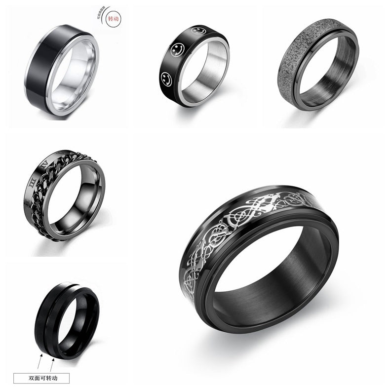 Metal Fidget Ring Spinner Ring for Men US Size 6-13 2
