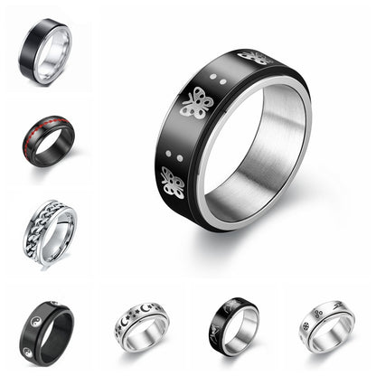 Stainless Steel Fidget Ring Anxiety Relief Spinner Ring for Men 2