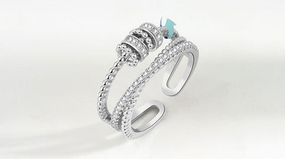 Adjustable Flower Fidget Ring Anxiety Relief for Women Spinner Ring 12