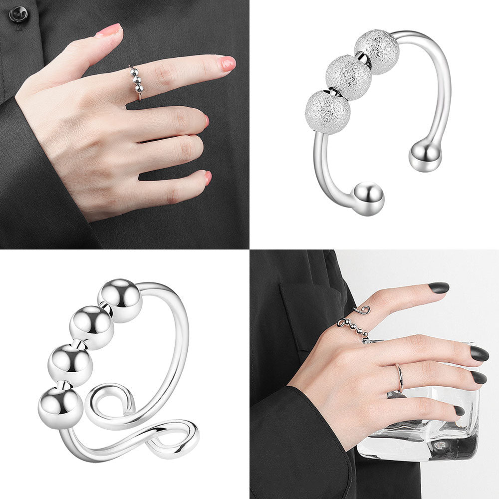 Adjustable Flower Fidget Ring Anxiety Relief for Women Spinner Ring 4