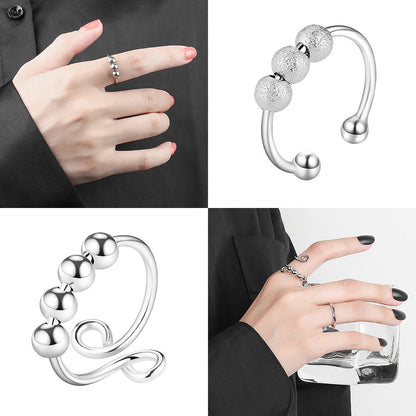 Adjustable Flower Fidget Ring Anxiety Relief for Women Spinner Ring 4