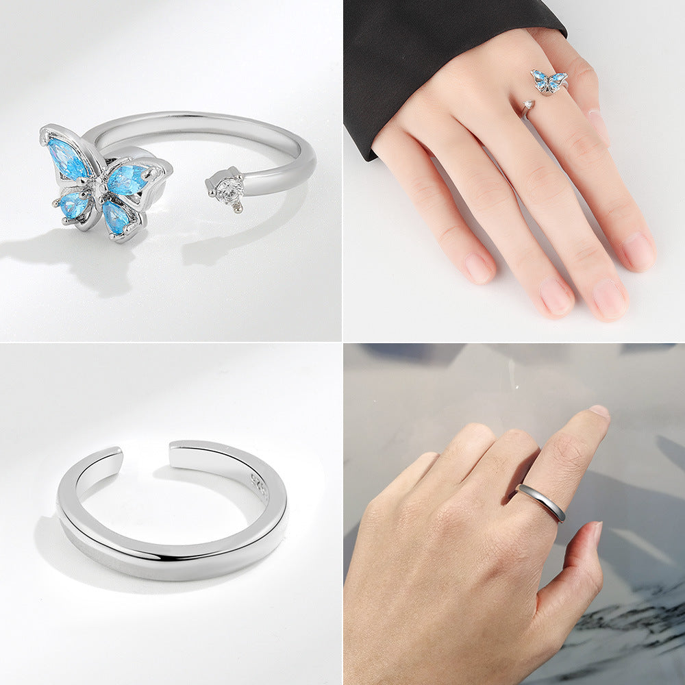 Adjustable Flower Fidget Ring Anxiety Relief for Women Spinner Ring 5