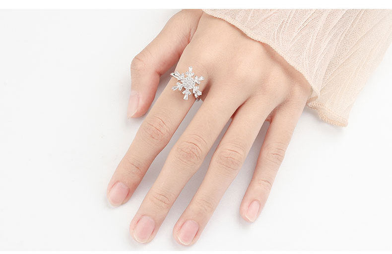 Adjustable Flower Fidget Ring Anxiety Relief for Women Spinner Ring 6