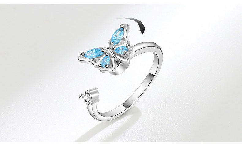 Adjustable Flower Fidget Ring Anxiety Relief for Women Spinner Ring 9