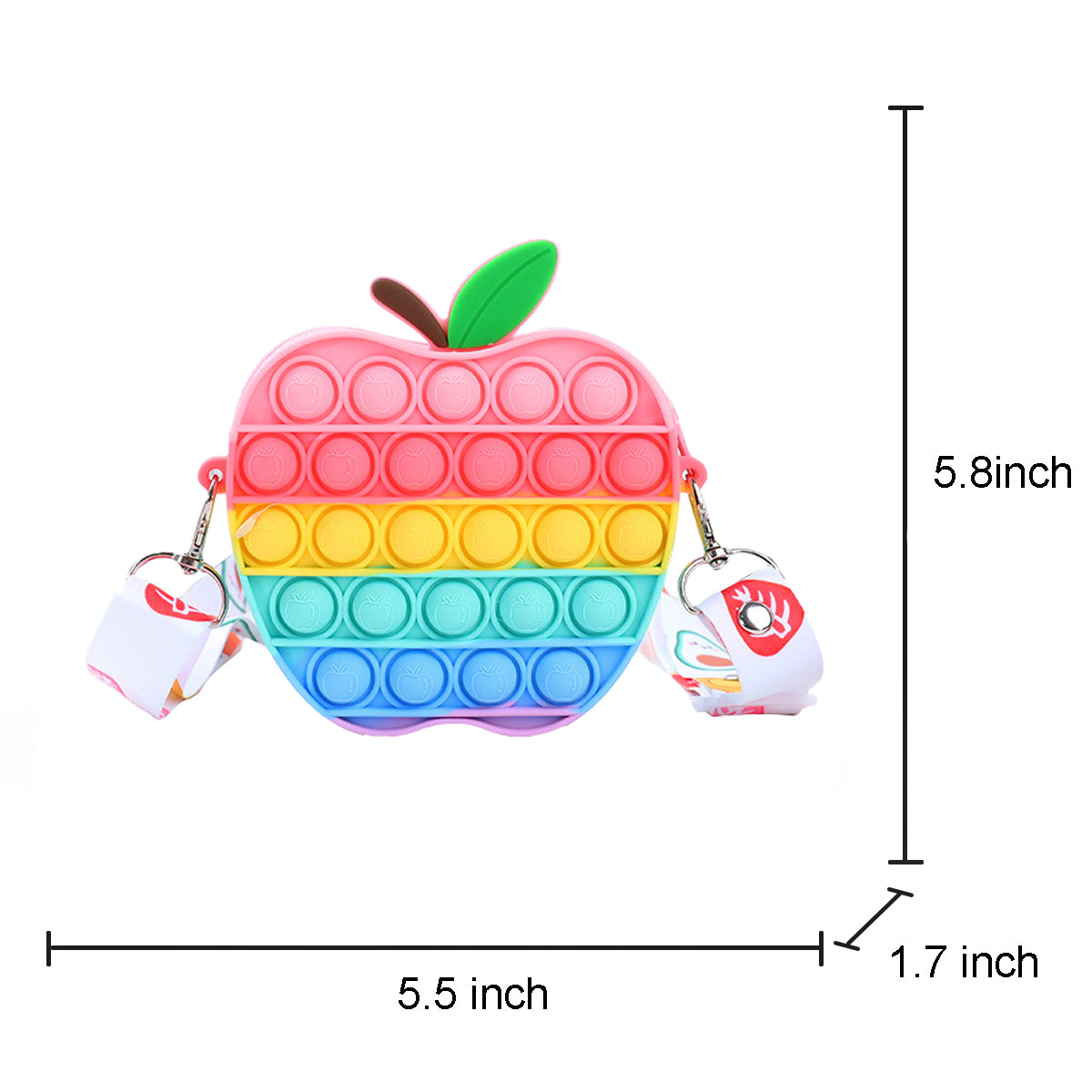 Silicone Pop It Fidget Toy Purse Sensory Bag for Kids and Adults 30