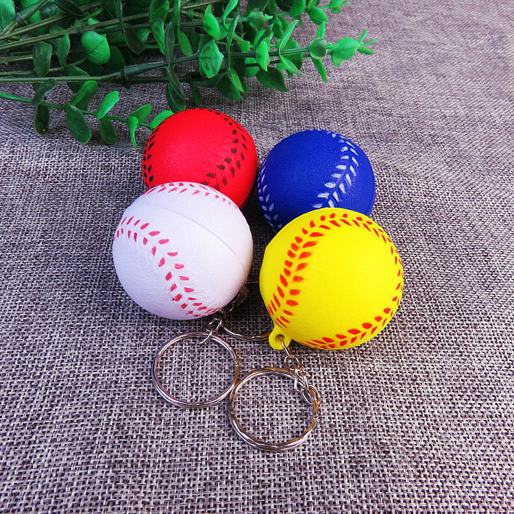 Soft Foam Baseball Sensory Stress Ball Fidget Toy with Keychain 2