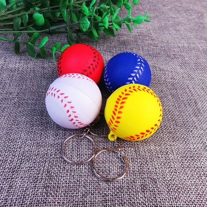 Soft Foam Baseball Sensory Stress Ball Fidget Toy with Keychain 2