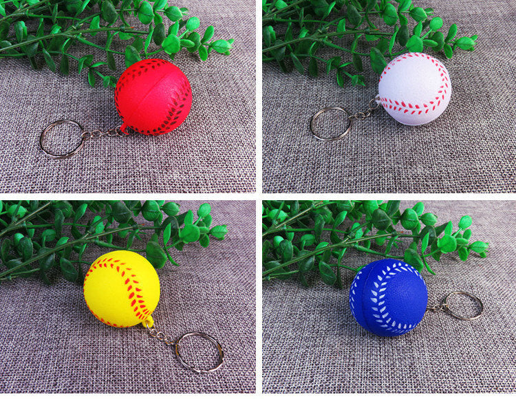 Soft Foam Baseball Sensory Stress Ball Fidget Toy with Keychain 3