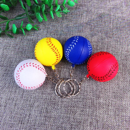 Soft Foam Baseball Sensory Stress Ball Fidget Toy with Keychain