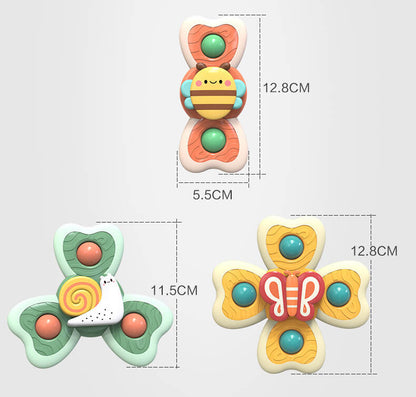 Plastic Spinner Fidget Toy with Suction Cup 3 Pack Bee Snail Butterfly 4