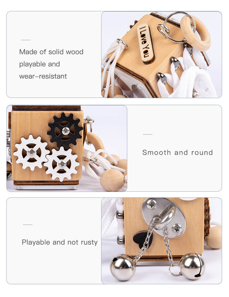 Wooden Spinner Busy Board Montessori Toy for Toddlers 5