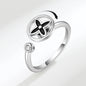 Adjustable Black 4 Leaf Fidget Ring Anxiety Relief for Women