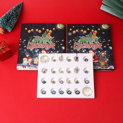 Blue Jewelry Advent Calendar Christmas Countdown DIY Bracelets Set 4