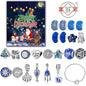 Blue Jewelry Advent Calendar Christmas Countdown DIY Bracelets Set