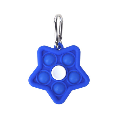 Silicone Star Pop It Fidget Spinner Toy with Keychain 8.1x6.2x3.7cm 2