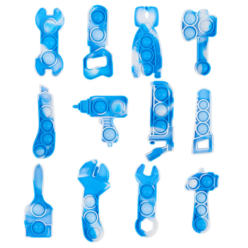Silicone Simple Dimple Tool Kit Pop Push Bubbles Fidget Toy 12 Pack 2