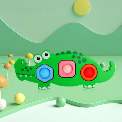 Silicone Pop It Fidget Toy Caterpillar Crocodile Bus 3 Pack 3