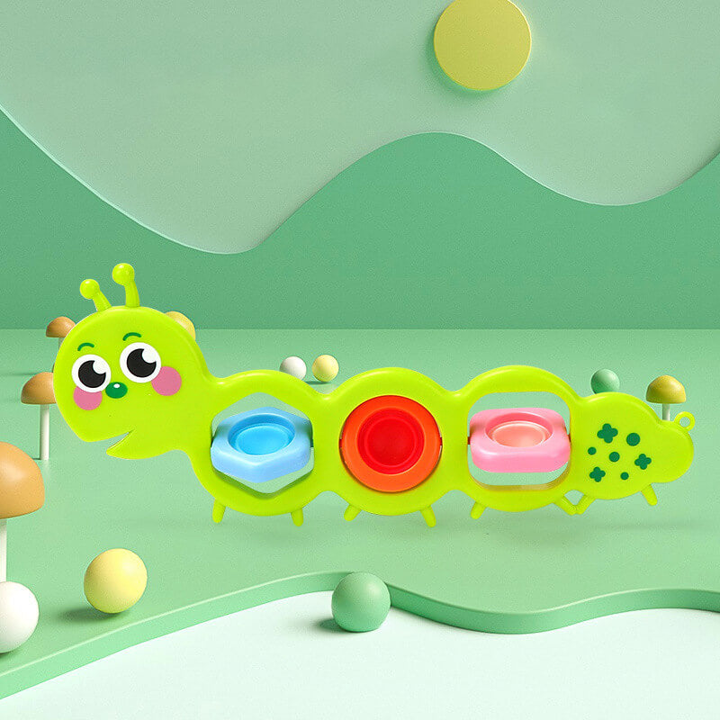 Silicone Pop It Fidget Toy Caterpillar Crocodile Bus 3 Pack 2