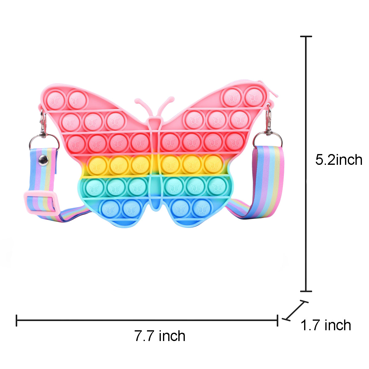 Silicone Pop It Fidget Toy Purse Sensory Bag for Kids and Adults 32