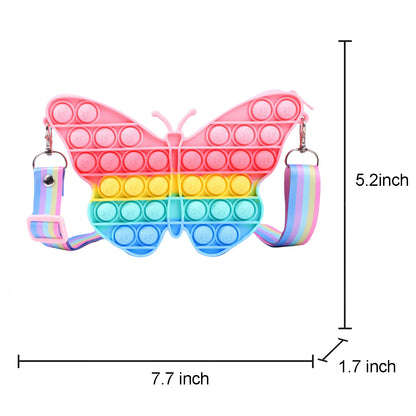 Silicone Pop It Fidget Toy Purse Sensory Bag for Kids and Adults 32