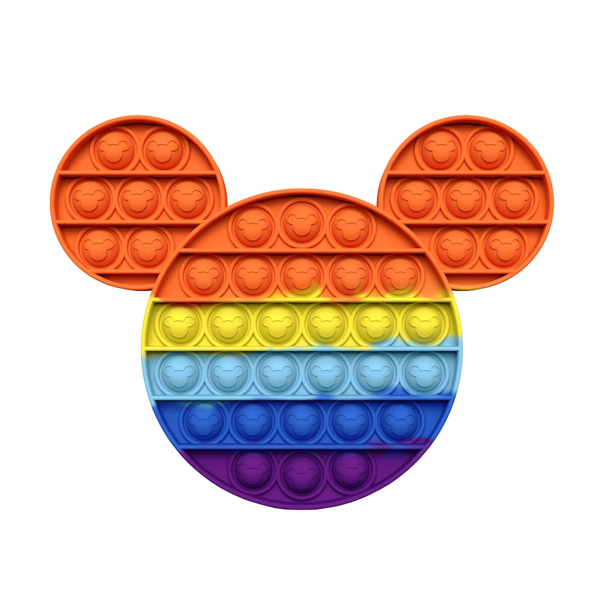 Silicone Pop It Fidget Toy Rainbow Mickey Shape Sensory Toy 25