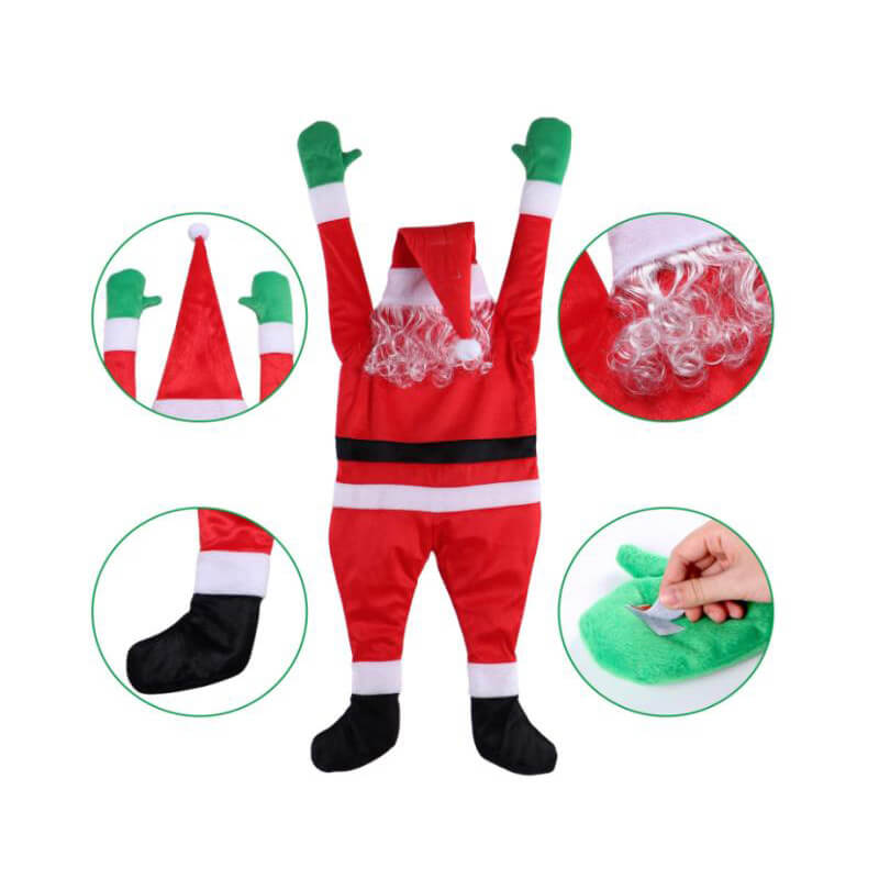 Flannelette Santa Claus Wall Climbing Christmas Decoration 110cm/170cm 2