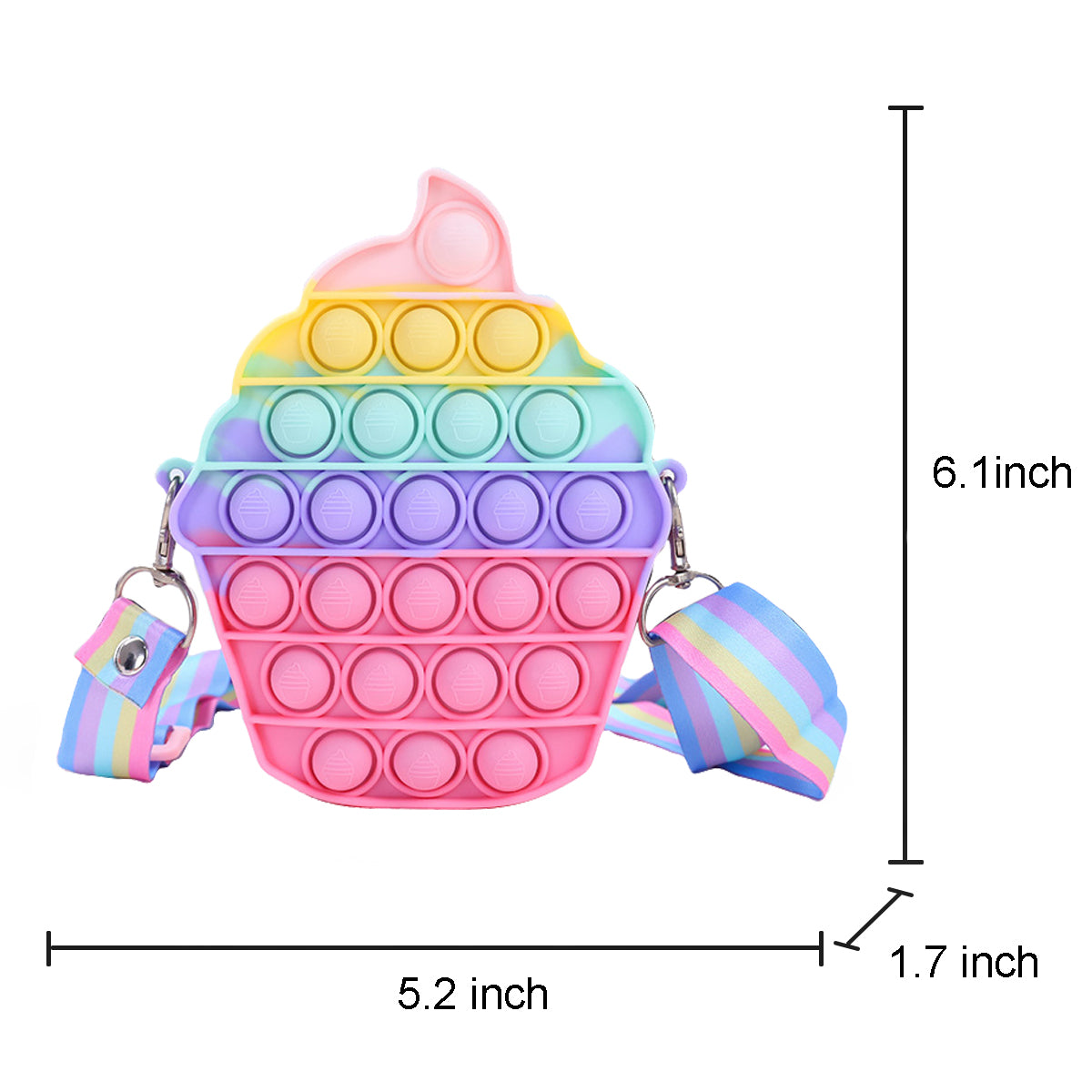 Silicone Pop It Fidget Toy Purse Sensory Bag for Kids and Adults 34
